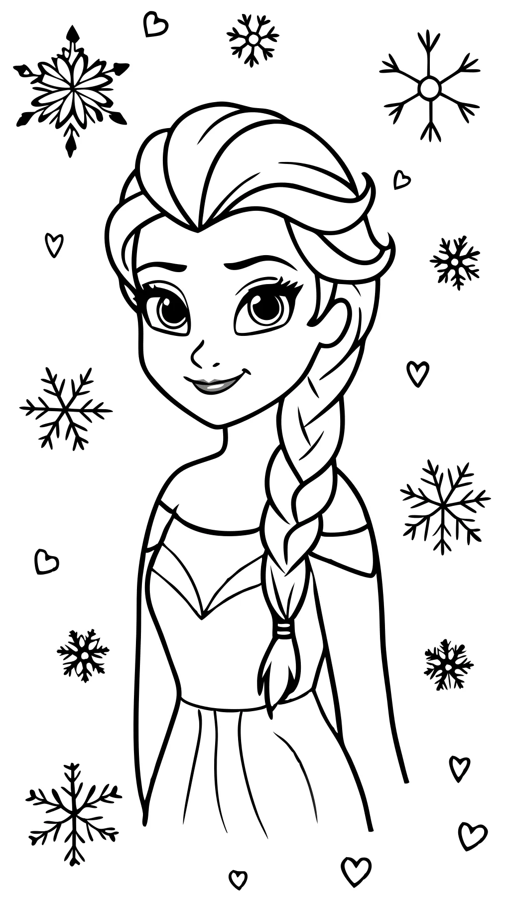 Página para colorear de Elsa Frozen